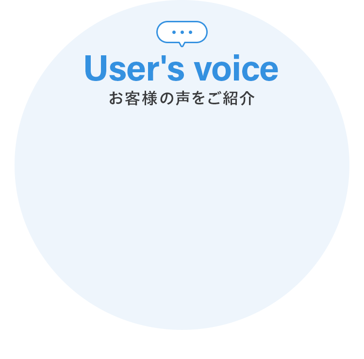 User's voice お客様の声をご紹介