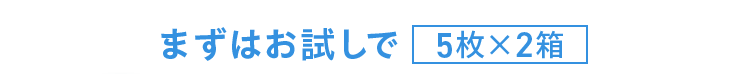 まずはお試しで5枚×2箱