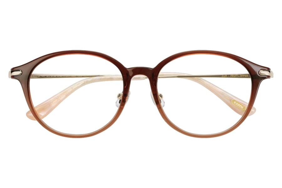 ボストン・ブラウン(クリア)のメガネ