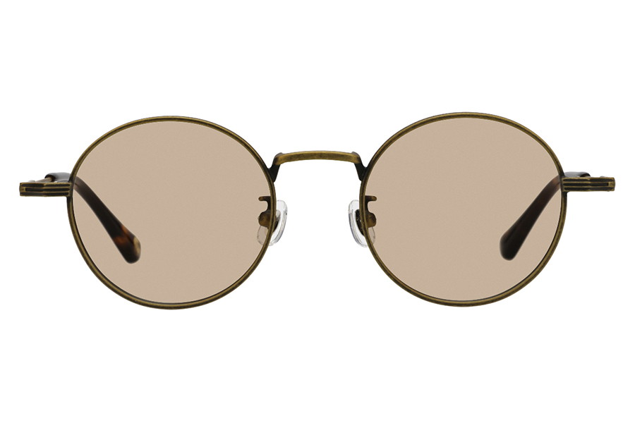 ゴールド(マット) ラウンドのサングラス