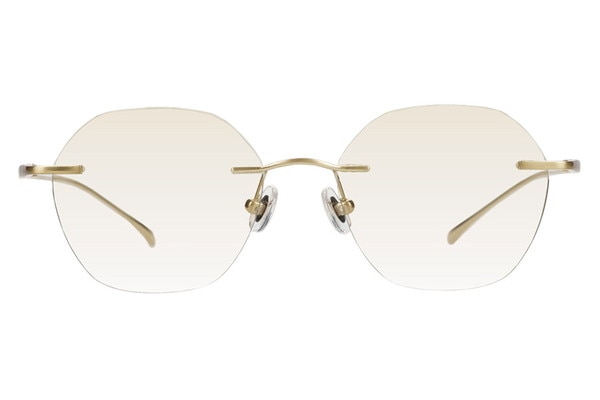 ウエリントン・ゴールド(マット)のリムレスのサングラス