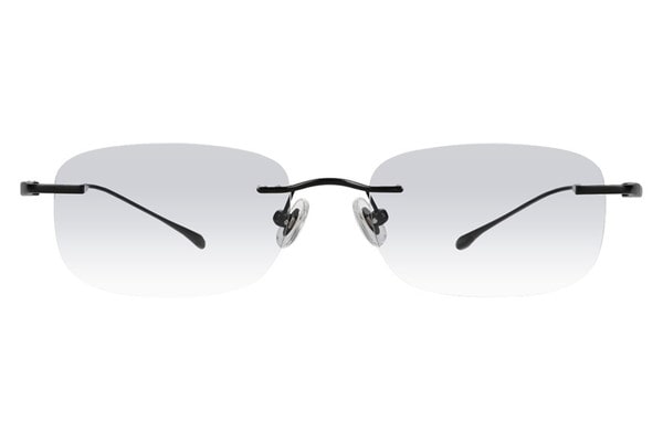 スクエア・ブラック(マット)のリムレスのサングラス