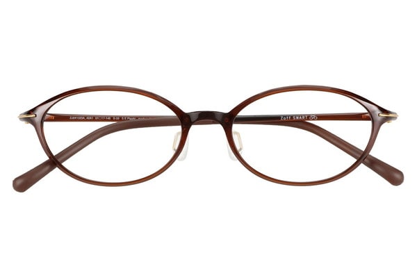 オーバル・ブラウン(クリア)のメガネ