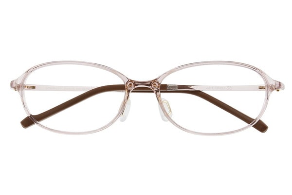 オーバル・ピンク(クリア)のメガネ