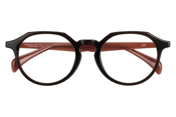 ボストン・ブラウン(クリア)のメガネ