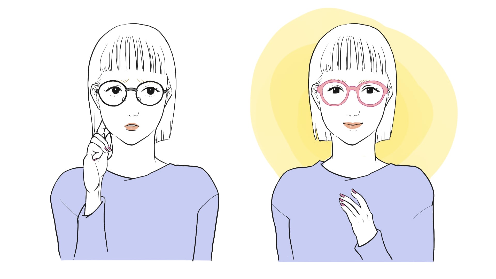 お悩み1.メガネをかけると老けて見えてしまう