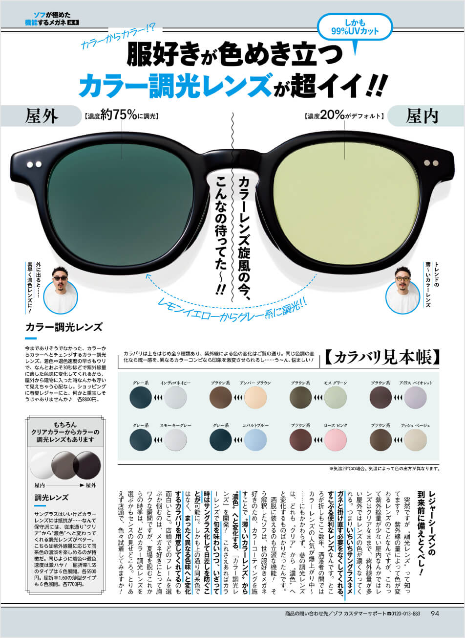 服好きが色めき立つ「カラー調光レンズ」が超イイ!!