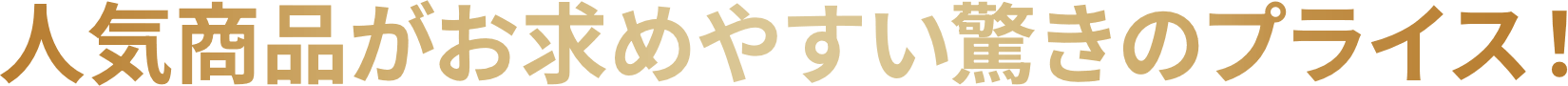 人気商品がお求めやすい驚きのプライス！