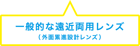 一般的な遠近両用レンズ（外面累進設計レンズ）