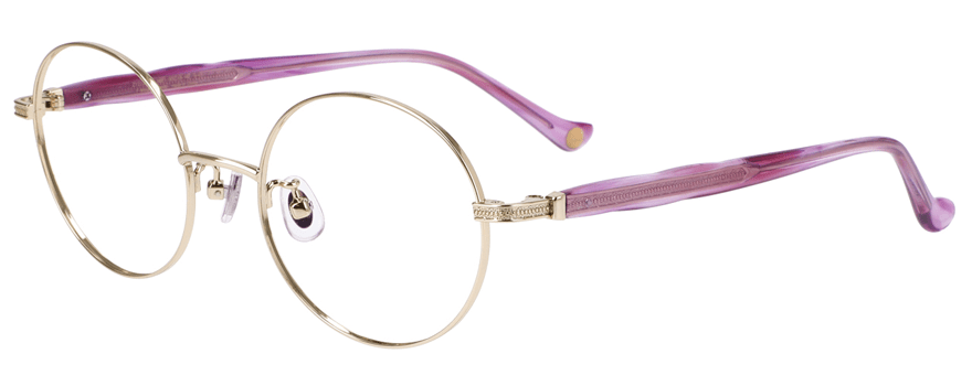 ラプンツェル ラウンド ピンク色のメガネ