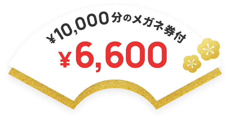 ¥10,000分のメガネ券付 ¥6,600