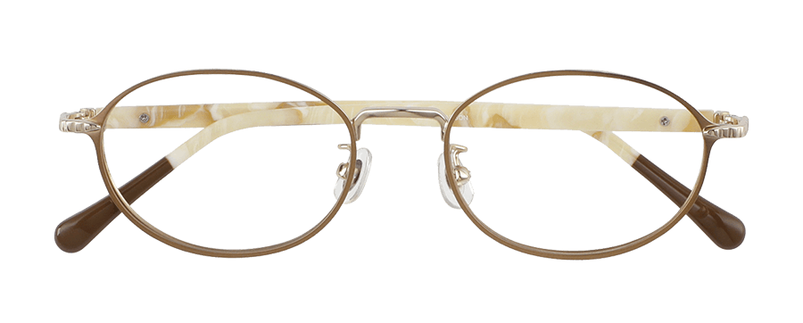 オーバル ベージュのメガネ