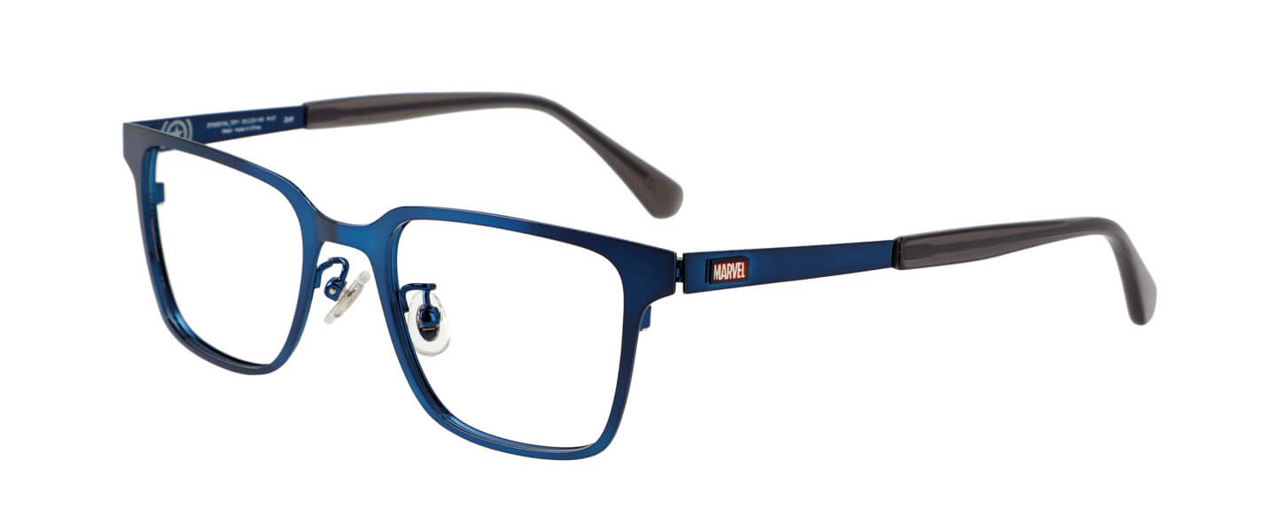 青色 メタルウェリントンのメガネ
