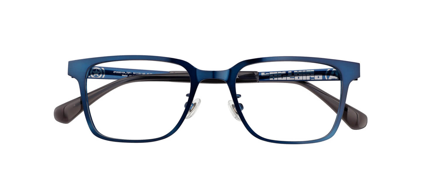 青色 メタルウェリントンのメガネ