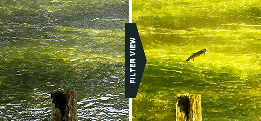 薄暗い条件下で明るく見える 偏光イエローフィルター