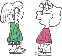 眼鏡をかけたサリーとペパーミント パティ