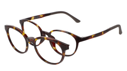 Zoff READING GLASSES 老眼鏡 Zoff READING 2WAY デミ柄（べっ甲柄）のメガネと老眼鏡の2WAYグラス