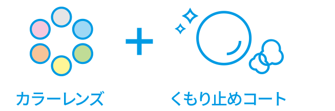 カラーレンズとくもり止めコートの組み合わせがおすすめ!