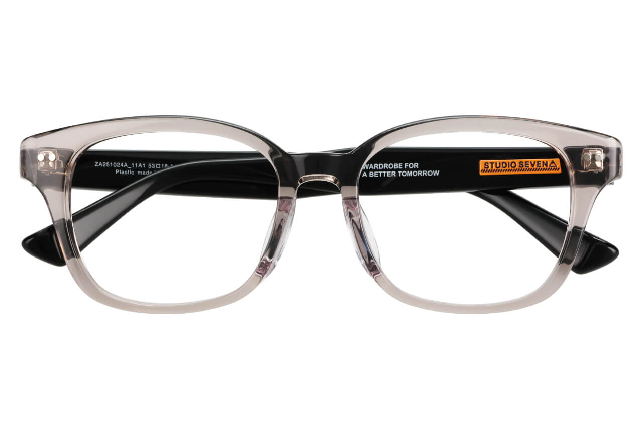 グレー(クリア) ウェリントンのメガネ