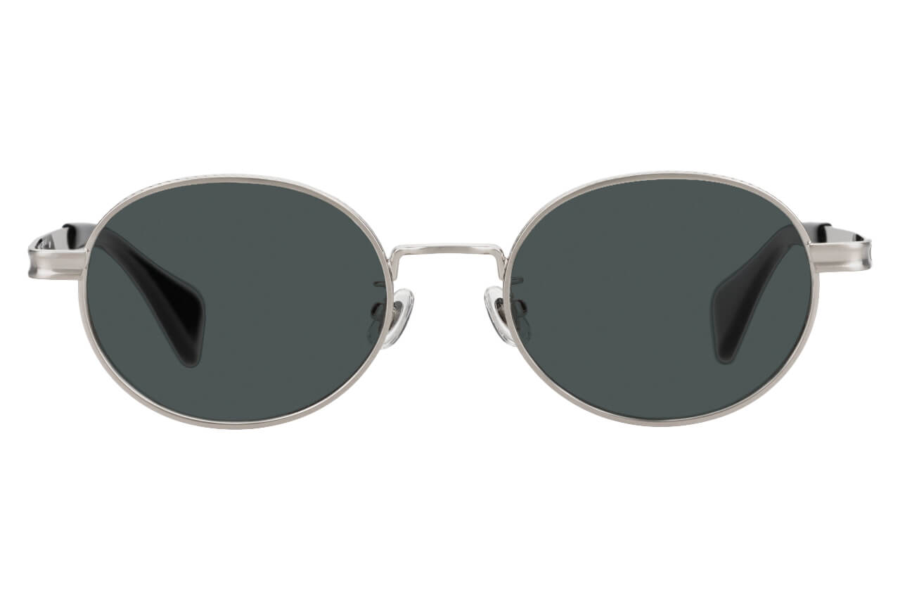 シルバー(マット) オーバルのサングラス