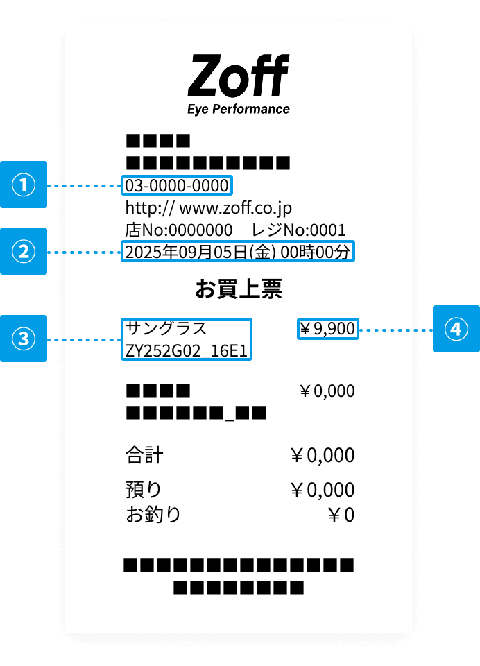 レシート撮影例