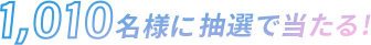 1,010名様に抽選で当たる！