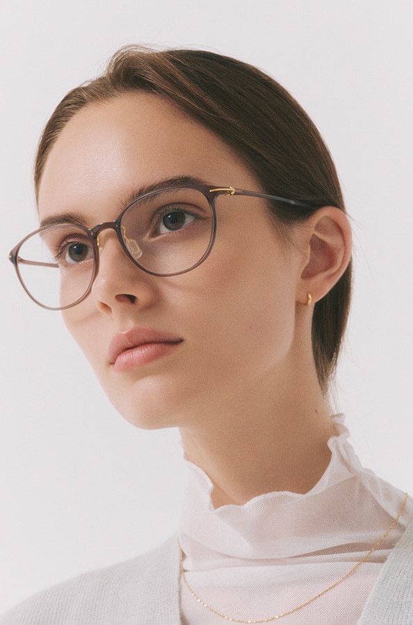 軽くて壊れにくい Zoff SMART Skinny Jewelry・ブラウン(デミ柄)・ボストン・メガネ